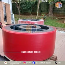 Relining Roda Polyurethane Merah industri
